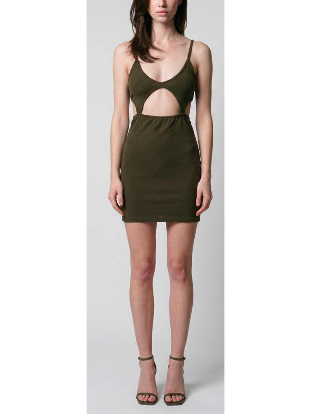 Olive Cutout Mini Dress